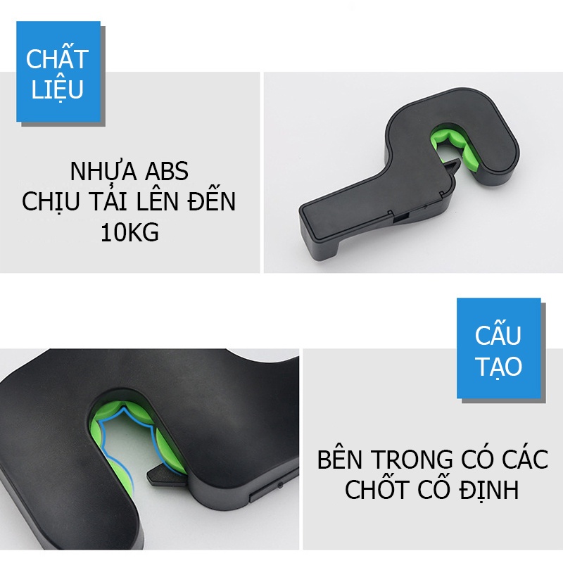 Móc Treo Đồ Cài Sau Ghế Ô Tô Chắc Chắn Chịu Lực Tốt Dễ Dàng Lắp Đặt Gọn Gàng Tiện Lợi