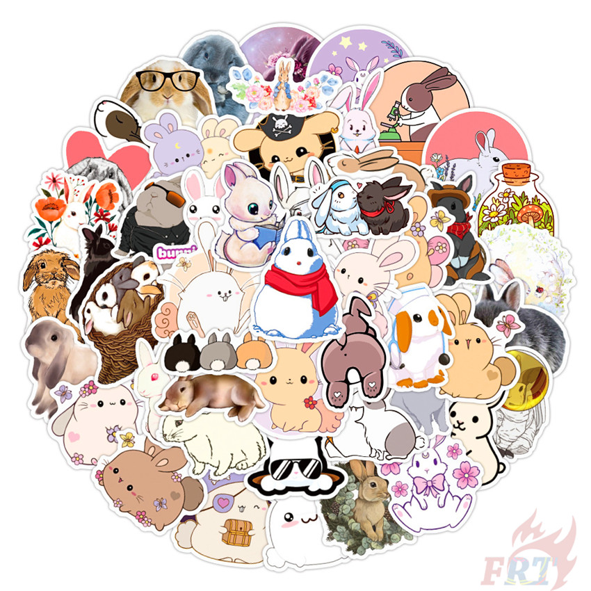 ❉ Cute Funny Rabbit Bunny Series 01 Stickers ❉ 50Pcs/Set DIY Fashion Waterproof Decals Doodle Stickers