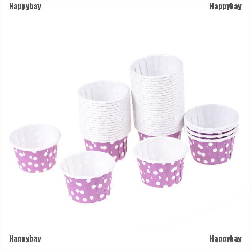 Set 100 Cốc Giấy Đựng Bánh Cupcake Kích Thước 38x30mm