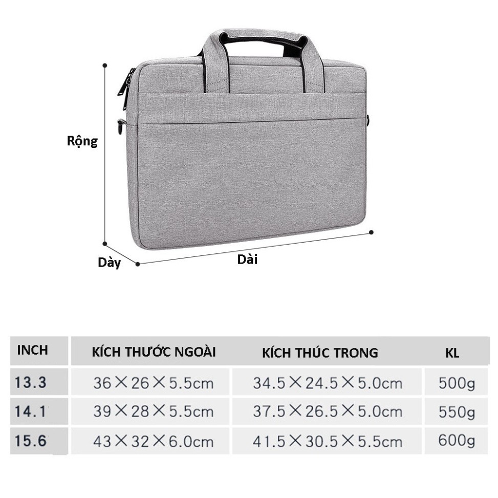 NDA Cặp đựng laptop Laptop, túi chống sốc Macbook nhiều ngăn, chống nước, có tay xách và quai mang 15.6, 14.1,13.3 inch  | BigBuy360 - bigbuy360.vn
