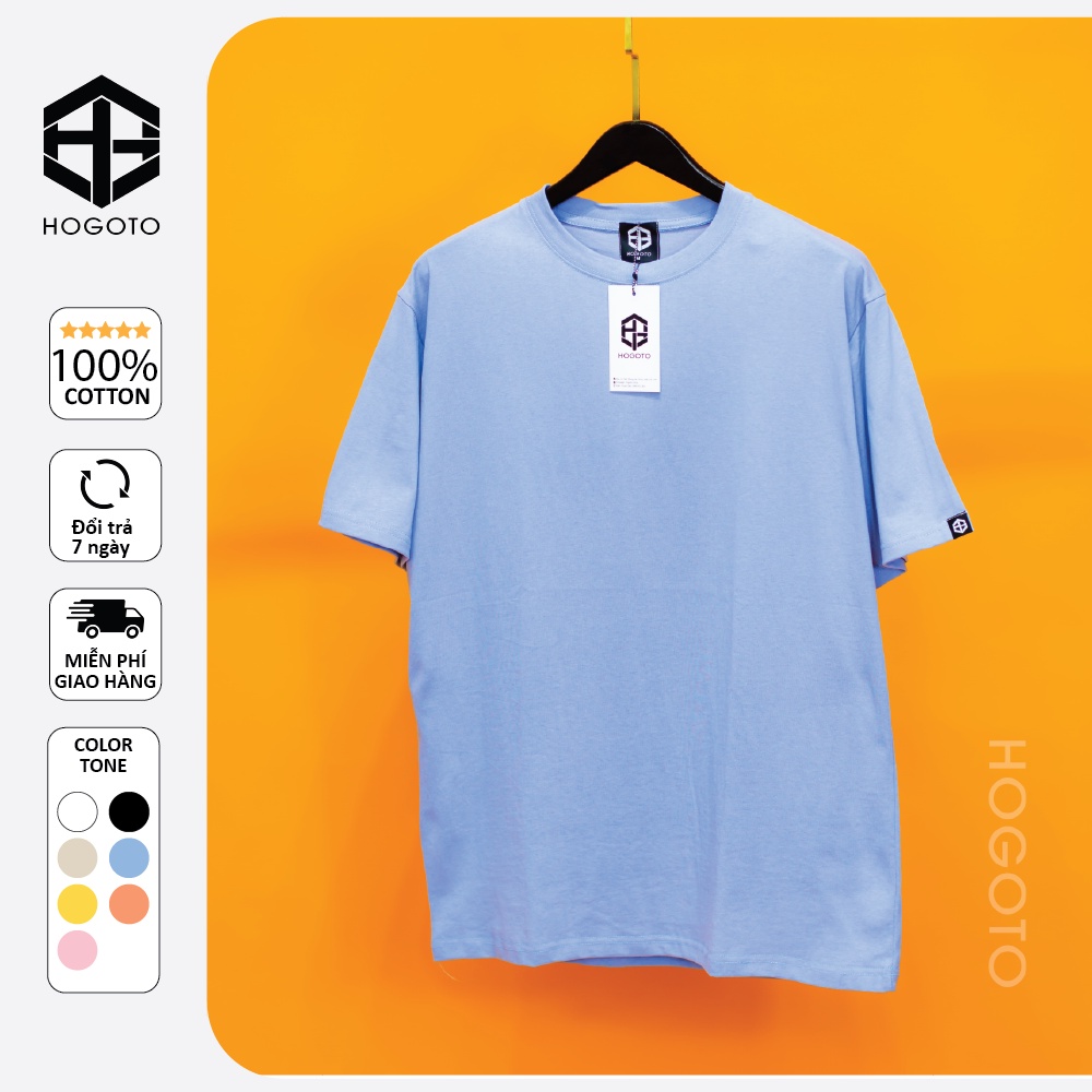 Áo thun Trơn basic Hogoto shop , Áo thun unisex nam nữ form rộng oversize chất liệu Cotton 10 màu | BigBuy360 - bigbuy360.vn
