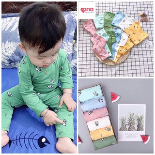 Bộ dài tay thu đông cho bé gái bé trai cạp cao Peekaboo [Giá gốc] bộ đồ ngủ dài tay gấu trúc Panda thun lạnh bé trai gái