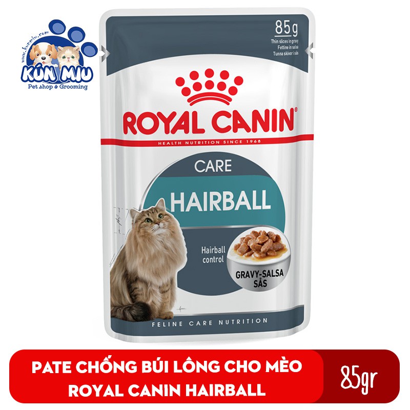 Thức ăn Pate cho mèo tác dụng chống búi lông Royal Canin Hairball gói 85gr
