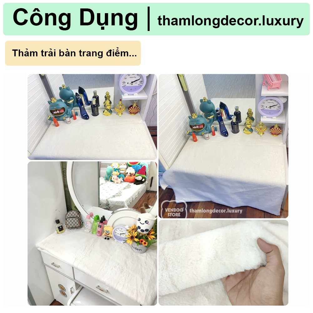 THẢM LÔNG THỎ | Thảm lông trải bàn trang điểm | decor chụp ảnh | Kem Vani