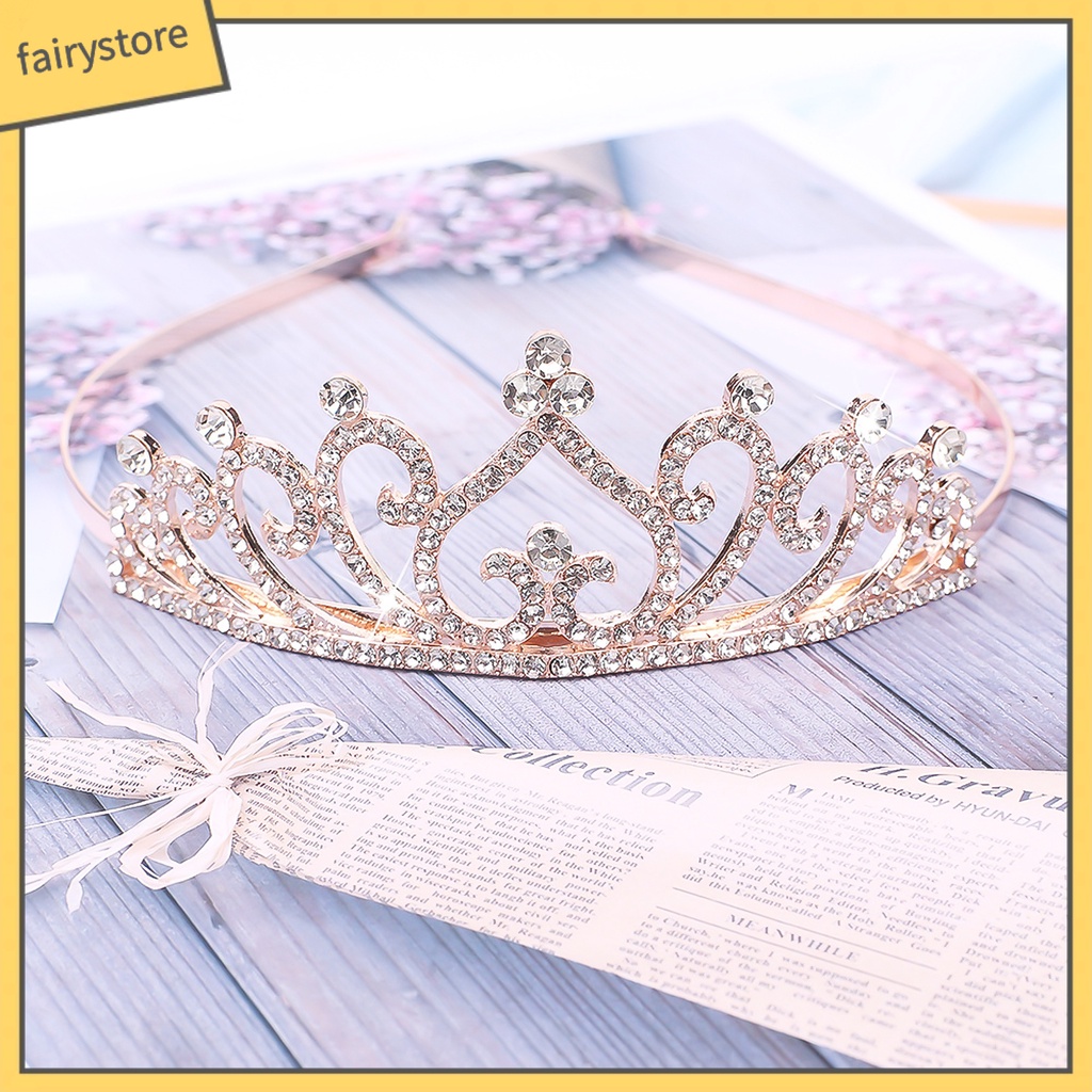 Vương miện đính đá thủy tinh xinh xắn dành cho bé gái
