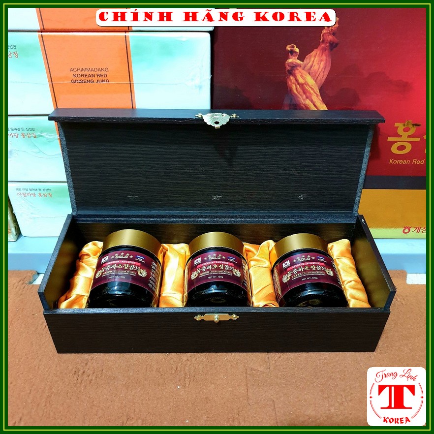 Cao đông trùng hạ thảo hàn quốc hộp gỗ thượng hạng, 3 lọ x 120gr - tranglinh