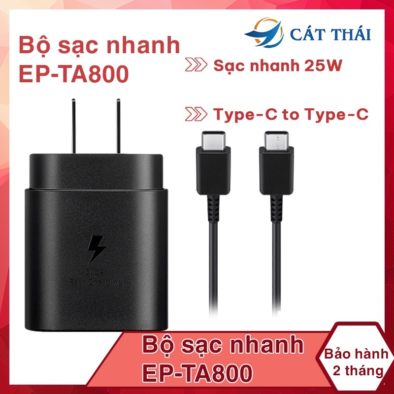 Bộ Sạc nhanh EP-TA800 ss 25W Cổng Type C chính hãng, tương thích Note 10 Note 20 A71,A70, A80, A90, S20, S20+, S20 Ultra