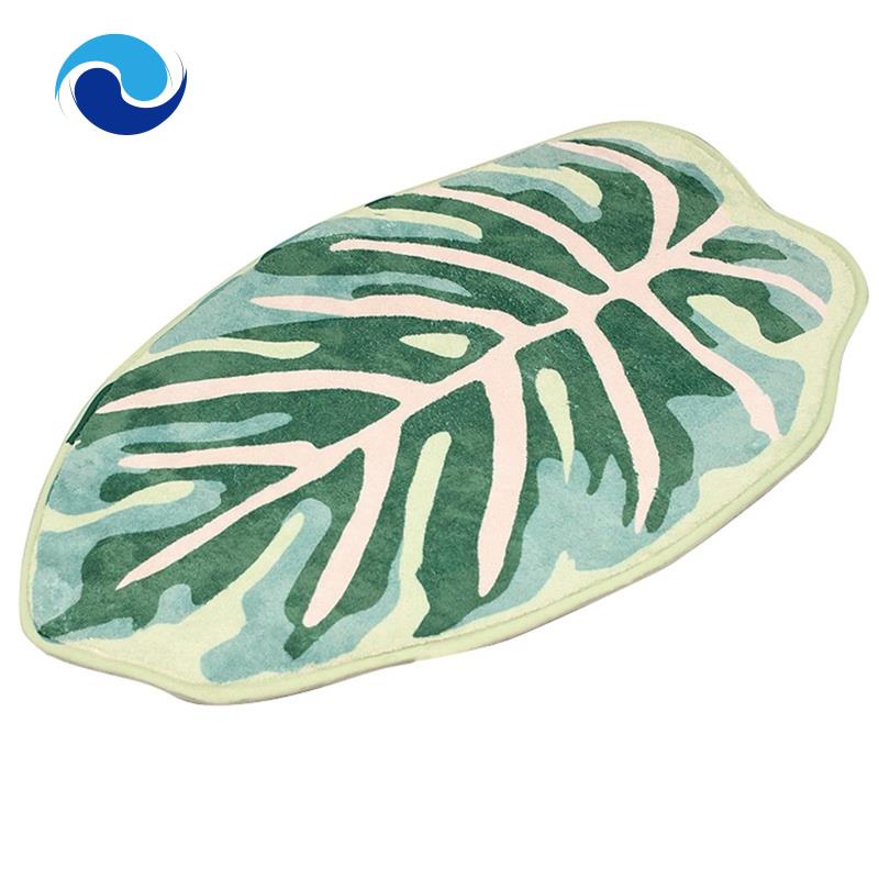 Thảm Chùi Chân Bằng Sợi Microfiber Chống Nước Chống Trượt Họa Tiết Lá Cây Nhiệt Đới Cho Nhà Tắm / Nhà Vệ Sinh