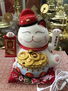 Mèo thần tài may mắn sứ