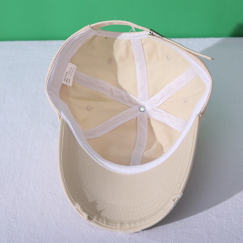 Mũ Lưỡi Trai Màu Trơn Mềm Mại Thiết Kế Rách Cá Tính Thời Trang Cho Nam Và Nữ