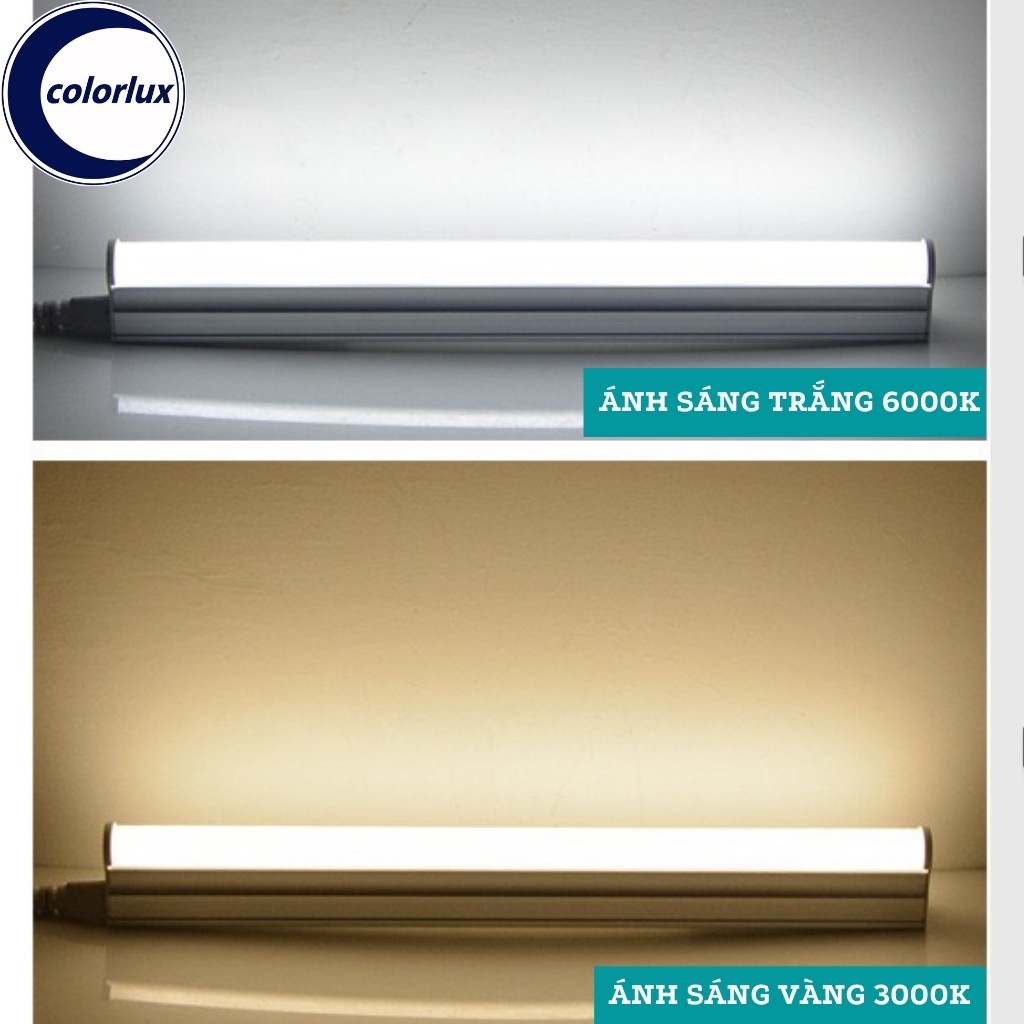 Combo 5 Đèn Tuýp LED Hắt Liền Máng Nhựa T5 COLORLUX 0,6M-1,2M Ánh Sáng Trắng- Vàng #Nhựa | BigBuy360 - bigbuy360.vn