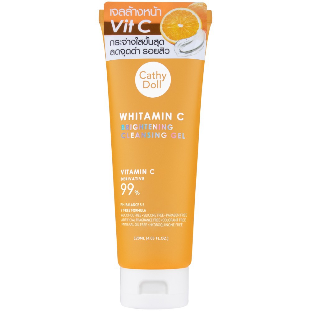 Sữa rửa mặt chiết xuất từ quả Cam Cathy Doll Whitamin C Brightening Cleansing Gel 120ml (Hàng nhập khẩu từ Thailand)