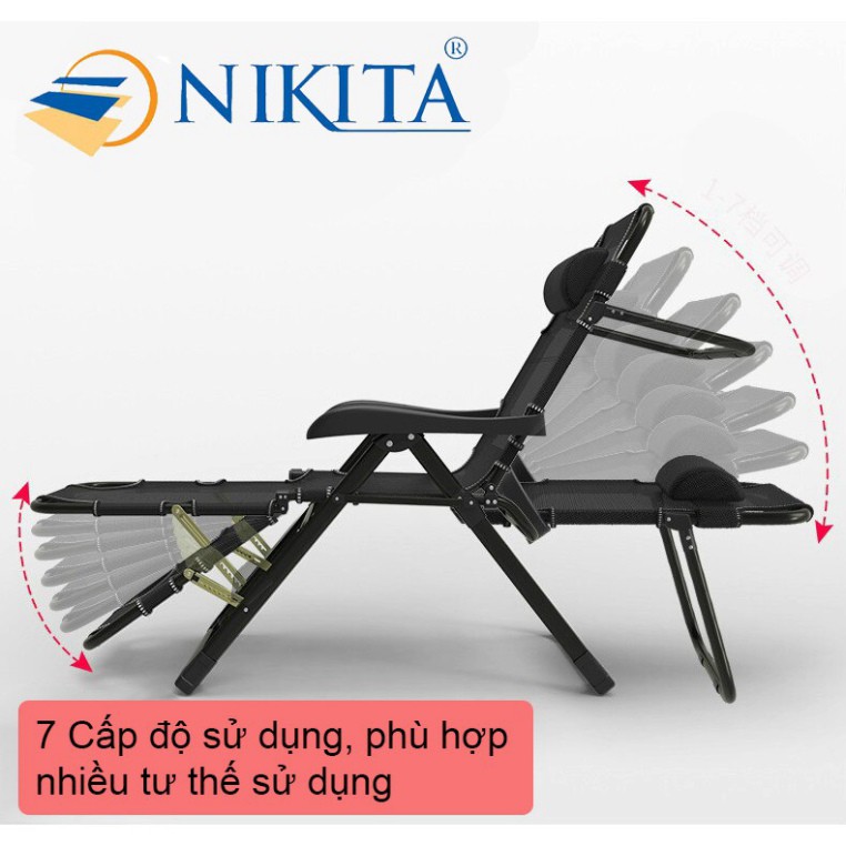 Ghế xếp thư giãn NIKITA - NKT 2036, có thể thành giường gấp