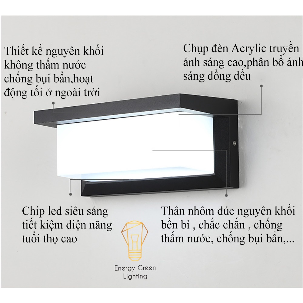 [ Nhiều Mẫu ] Đèn Tường Energy Green Lighting  - Hiên Nhà - Gắn Cổng - Phong cách Bắc Âu - Thân Nhôm Chống Nước Cao Cấp