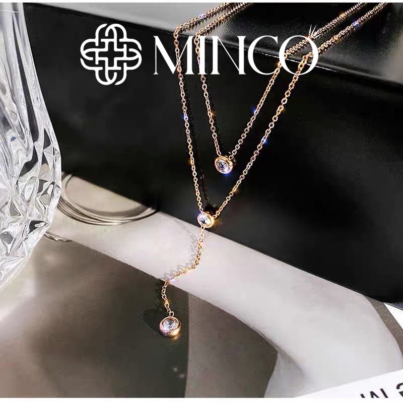 Dây Chuyền choker nữ 2 Tầng Minco Accessories đính đá lấp lánh phong cách tiểu thư DT66