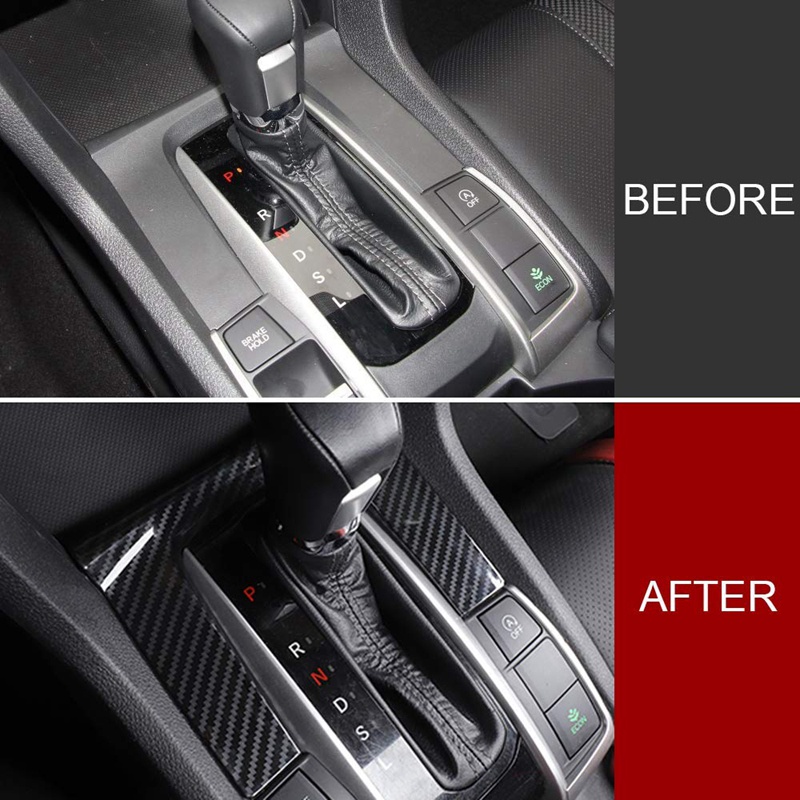 Khung Nhựa ABS Sợi Carbon Bọc Bảng Điều Khiển Cần Gạt Số Tự Động Cho Honda Civic 10Th 2016-2019 Gen