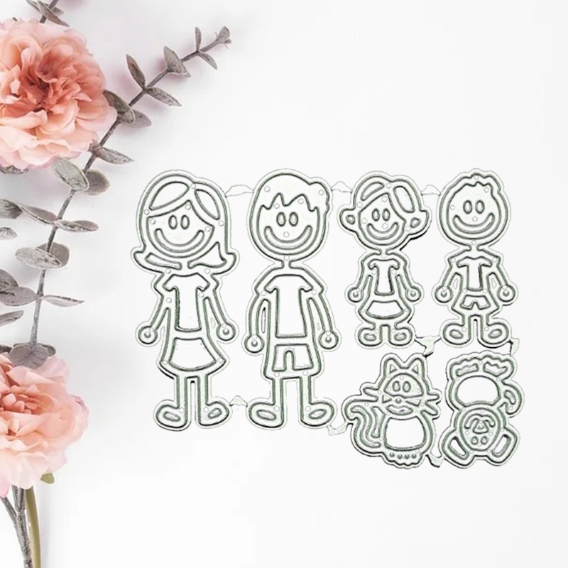 Khuôn Cắt Giấy Kim Loại Hình Gia Đình Thú Cưng