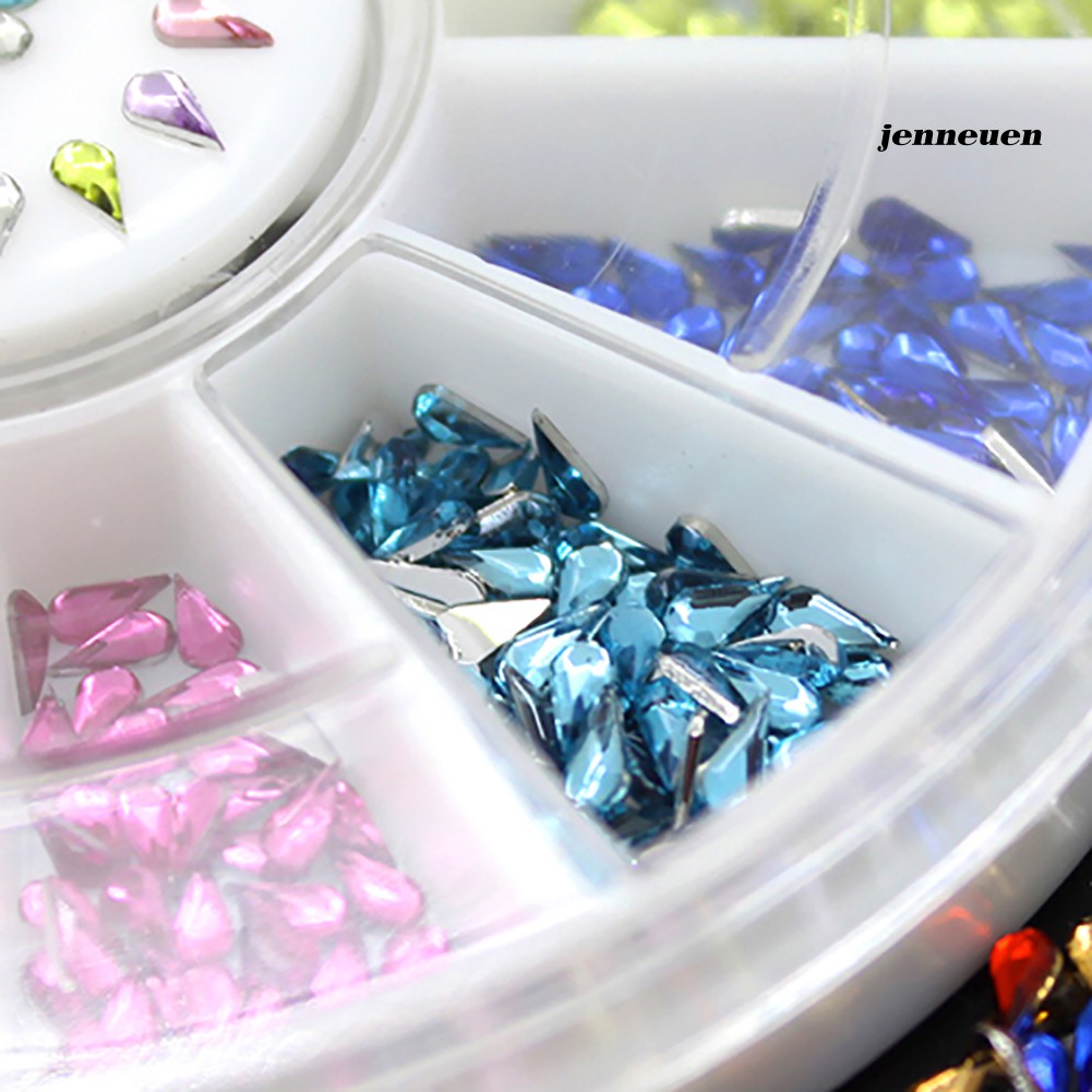 [Hàng mới về] Hộp phụ kiện trang trí móng tay nghệ thuật hình giọt nước nhiều màu sắc độc đáo