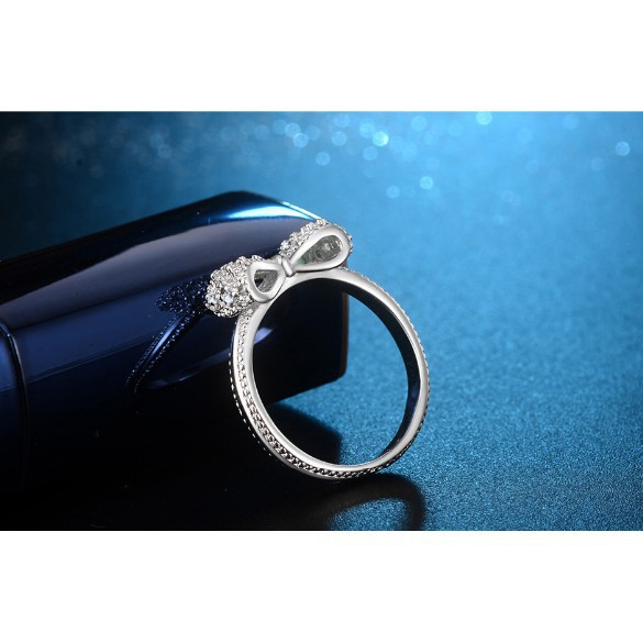 Nhẫn tinh thể bạc Plantinum Zircon thời trang