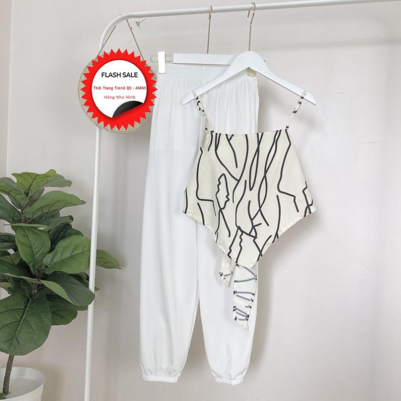Set Đồ Nữ Gạo Boutique Bộ Áo Yếm Thổ Cẩm Quần Jogger Dài Áo Yếm 2 Dây X019 | BigBuy360 - bigbuy360.vn