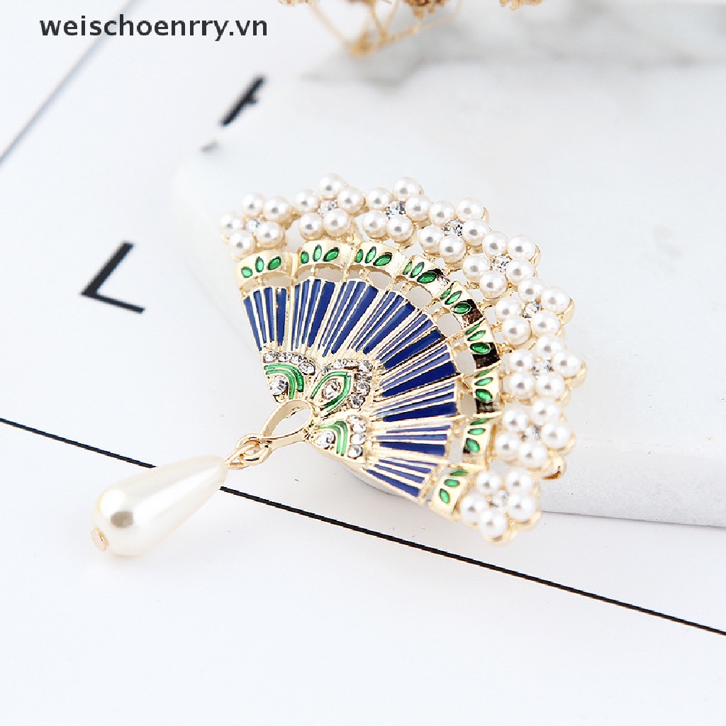 Ghim Cài Áo Đính Ngọc Trai Giả Phong Cách Vintage Cho Nữ