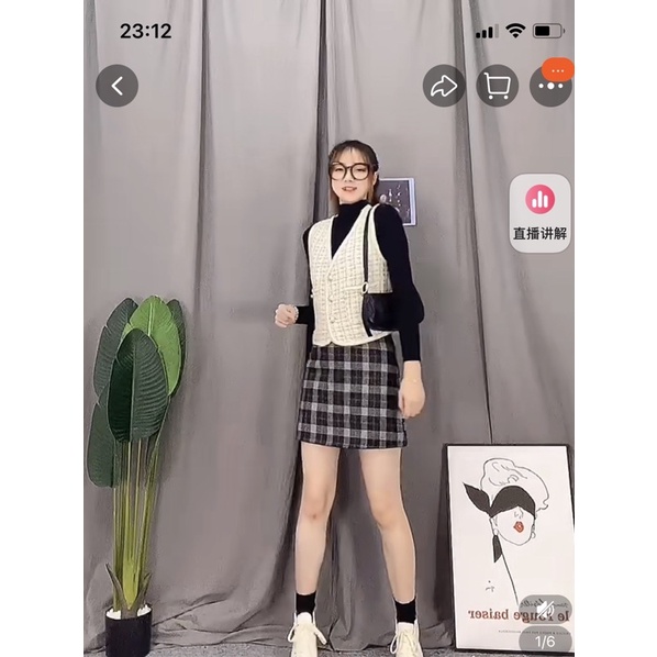 Áo khoác Gile dạ Tweed Quảng Châu - ord