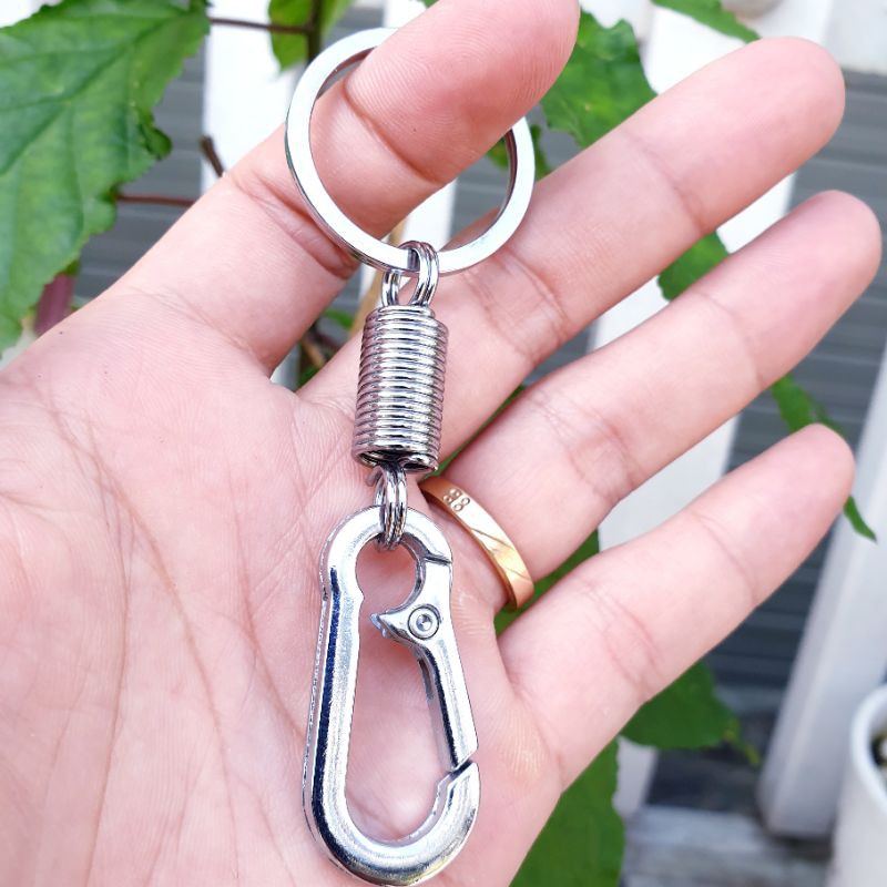 Móc khóa xe máy ô tô đẹp chất liệu inox chốt cài lưng quần thời trang