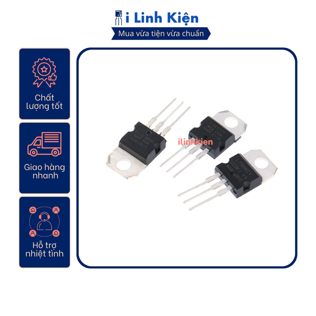 Ic nguồn 7905/7908/7909/7912/7915/7918/7924 TO-92 loại tốt.