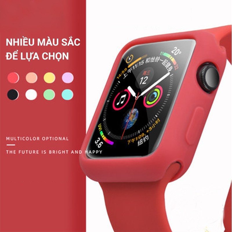 Combo dây đeo và ốp chống trầy xước bằng silicon dành cho app watch size 38 mm/ 40 mm/ 42 mm/ 44mm