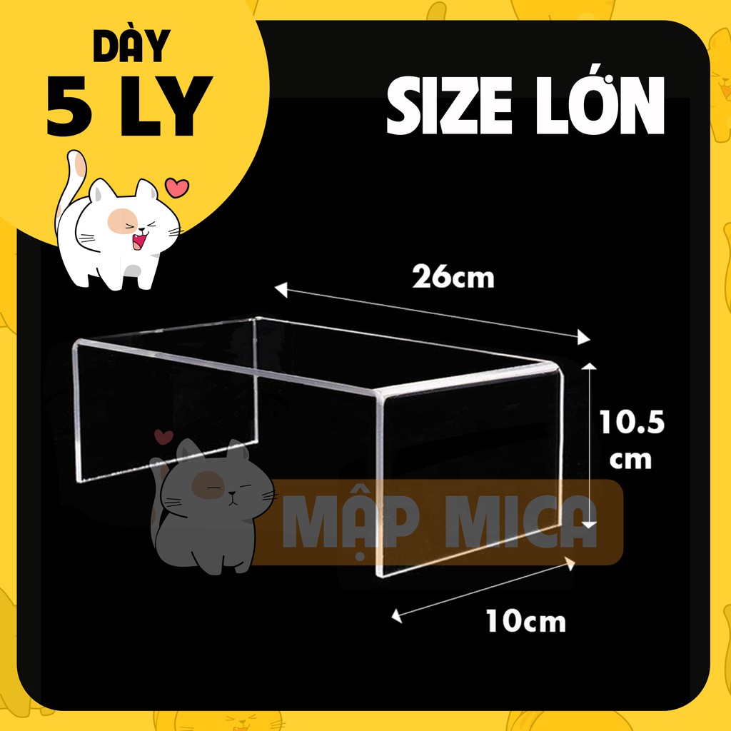 Kệ Mica TRONG SUỐT CHỮ U - LỚN - Dày 5 Ly