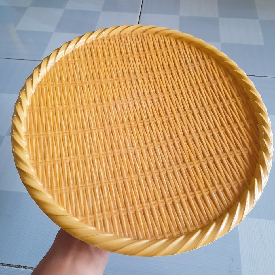 Đĩa Nhựa Giả Mẹt Tre Bún Đậu- 40cm