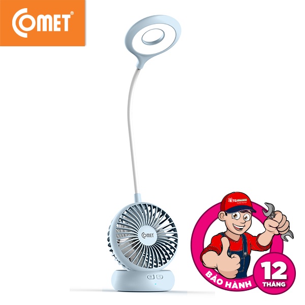 Đèn bàn sạc led COMET CT176 4W kiêm Quạt sạc 4W, tổng công suất 8W