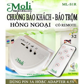 Chuông Báo Khách, Báo Trộm Hồng Ngoại + Adapter 4.5V
