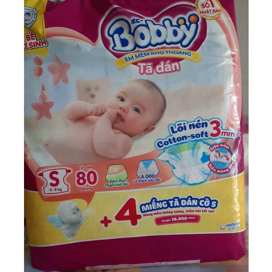 Tả dán Sơ Sinh Bobby XS 70,S56, S80 miếng đủ size cho bé