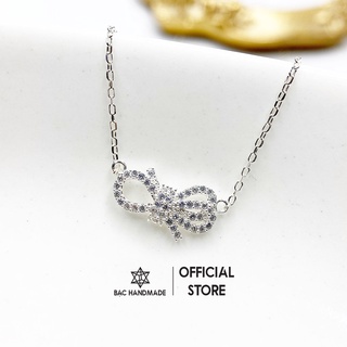 Dây chuyền Bạc Handmade.Vòng cổ nơ xinh lấp lánh bạc nguyên chất-Bạc Handmade