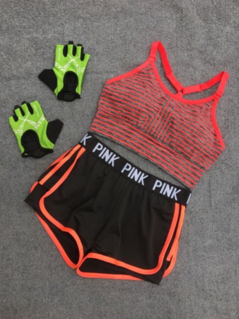 quần tập gym pink nữ 2 lớp