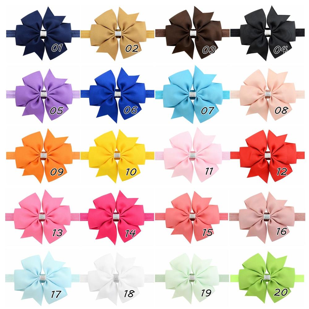RainBow Bows 1 Băng Đô Co Giãn Màu Trơn Dễ Thương Cho Bé