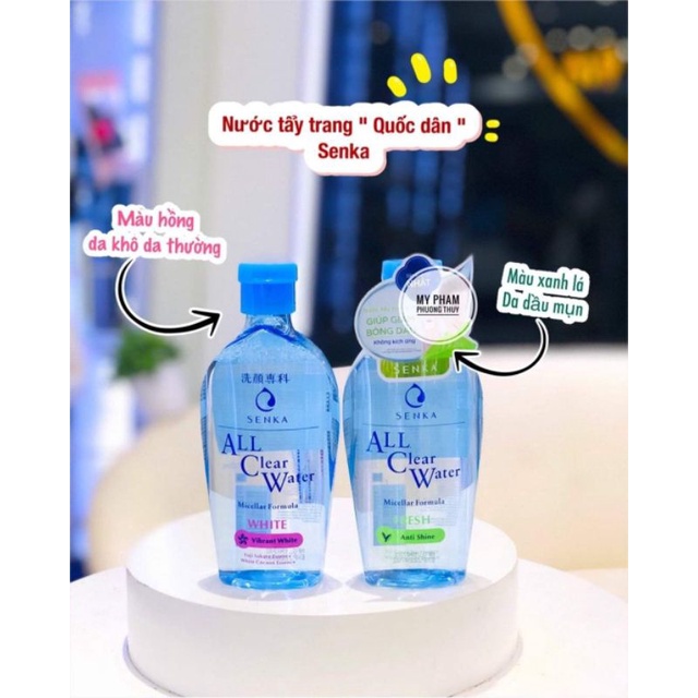 💥Nước Tẩy Trang 💥Sạch Sâu Dịu Nhẹ Senka All Clear Water Fresh 70ml