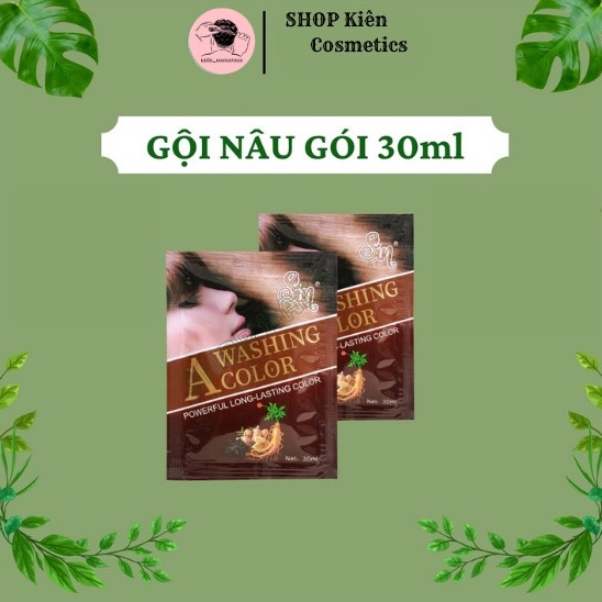 Dầu gội phủ bạc SIN HAIR chính hãng gói 30ml, Dầu gội nhuộm tóc Đen hoặc Nâu trong 5 -10 phút