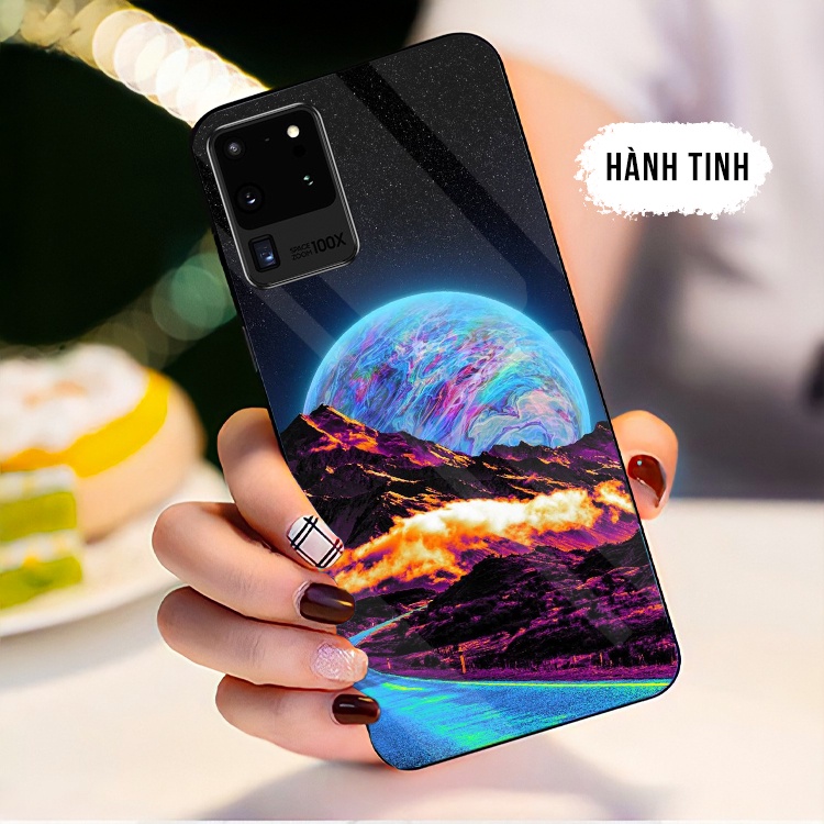 Ốp Lưng samsung S20 Ultra, Note 20, Note 20 Ultra Mặt kính cường lực cao cấp, sáng bóng, chống xước