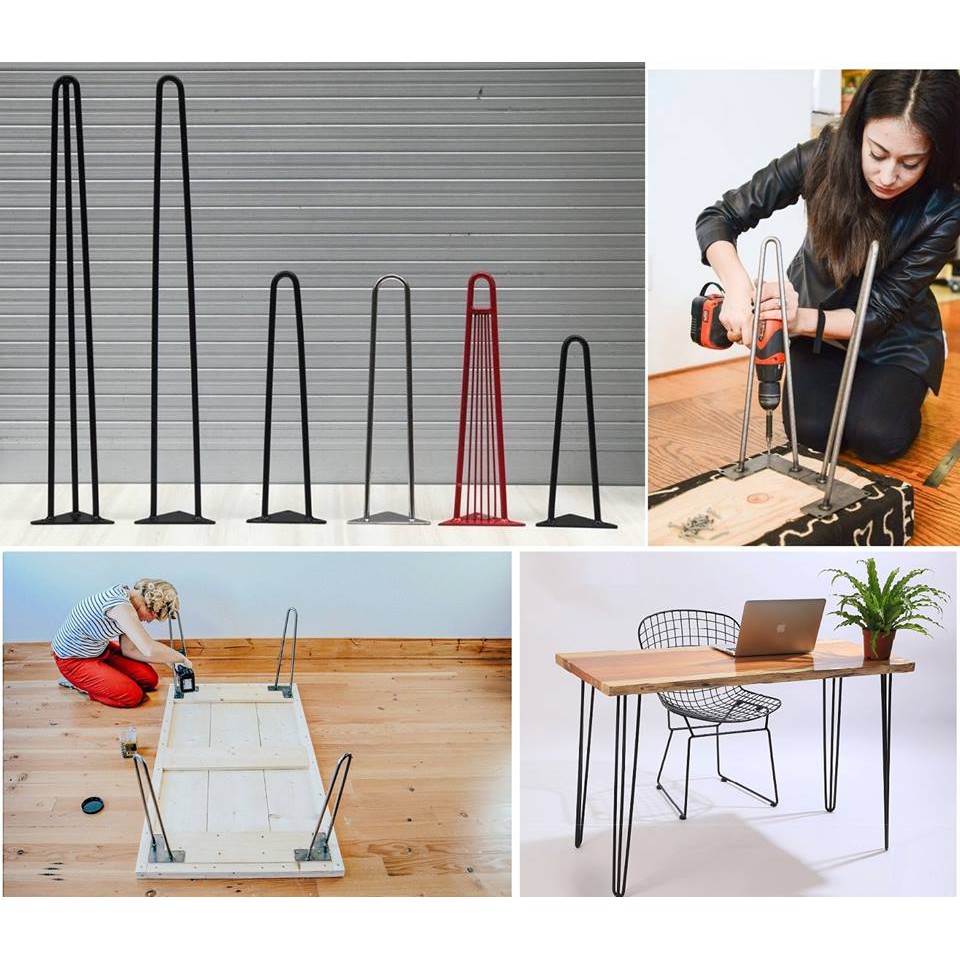 Chân Bàn Sắt Sơn Tĩnh Điện Cao Cấp 40cm Hairpin Màu Đen | BigBuy360 - bigbuy360.vn