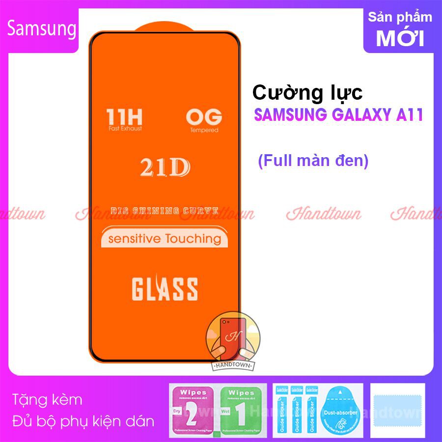 Kính Cường lực Samsung Galaxy A11/ A21 / A31/ A41 màn hình 21D Handtown SIÊU BỀN
