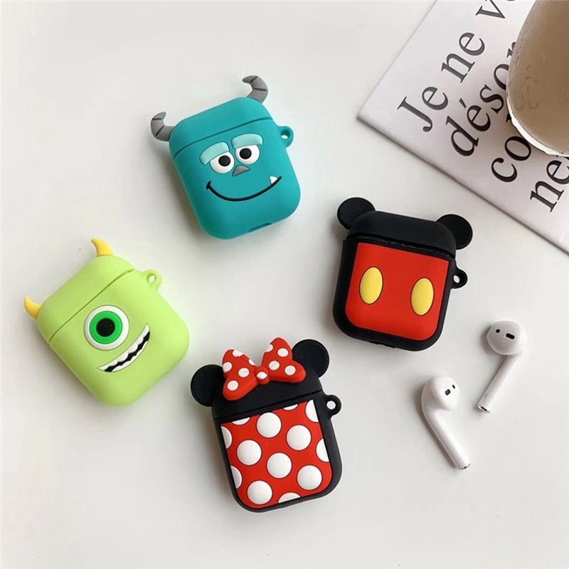 Thời Trang Silicone Droppproof Phim Hoạt Hình Vỏ Bảo Vệ Minnie Mickey Apple Apple AirPods Case 1 2 Hộp