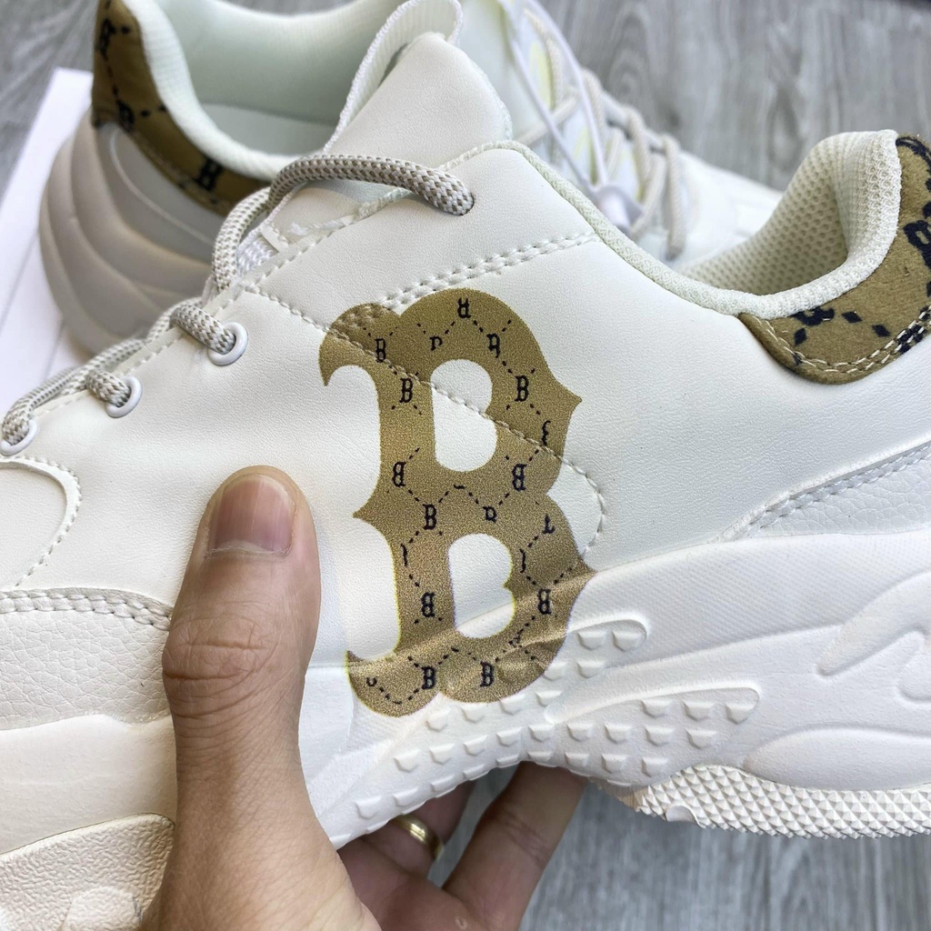 GIÀY THỂ THAO SNEAKER MLB HEEL CHỮ B NÂU ĐỘN ĐẾ BẢN CAO CẤP NAM NỮ ẢNH THẬT+FREESHIP