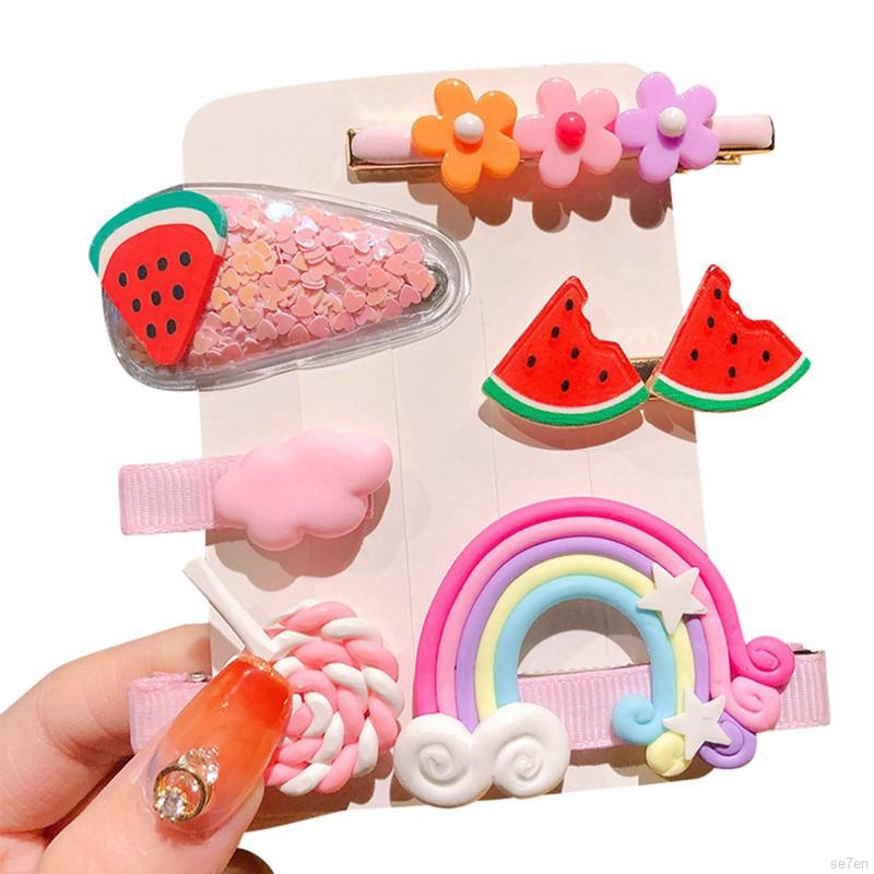 Bộ 6 kẹp tóc phong cách dễ thương cho bé gái