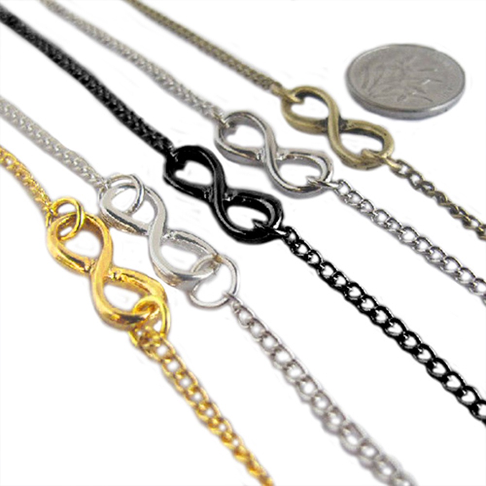 Vòng tay kim loại hình kí hiệu vô cực (5 màu)