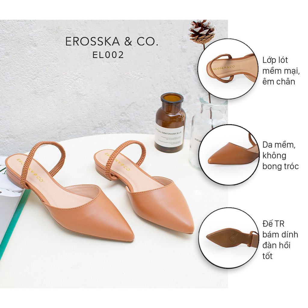 Erosska - Giày mũi nhọn gót bệt 1,5 cm màu đen - EL019