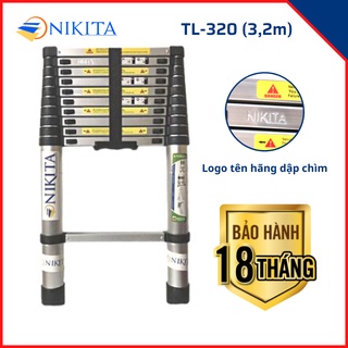 [ÁP MÃ GIẢM THÊM 50K] Thang Nhôm Rút đơn 3m2 Nikita TL-320 (R32) BH 12 tháng