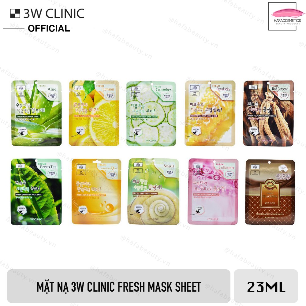 Mặt nạ 3W Clinic Fresh Mask Sheet 23ml | Thế Giới Skin Care