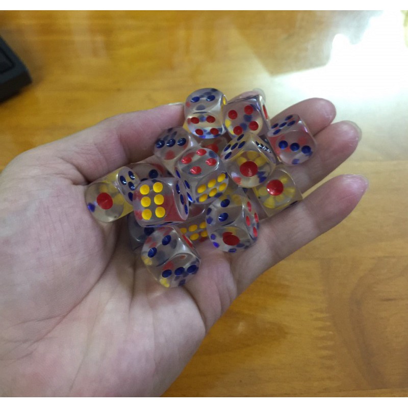 Set 05 viên 1,4cm xí ngầu trong suốt đồ chơi xả stress vui nhộn